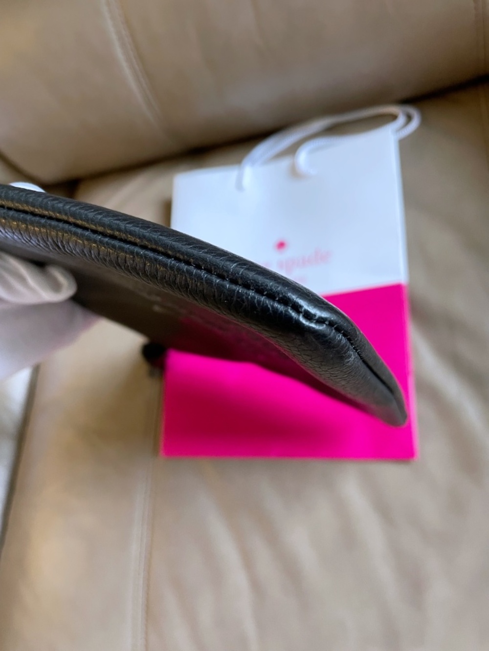 Kate Spade New York Black Leather Large Tassel Pouch / Clutch - Picture 7 of 8